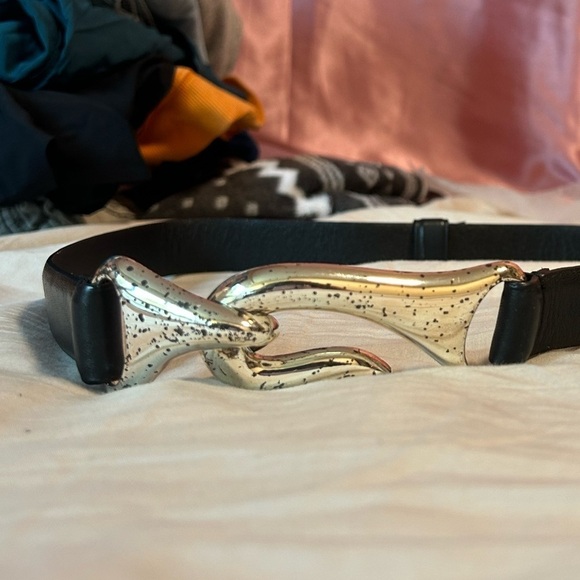 Chicos Black Leather Clasp Belt - Picture 4 of 4